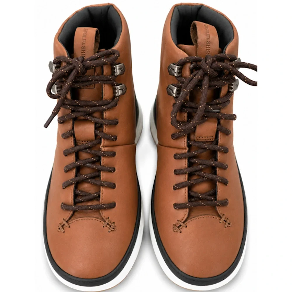 Wolf & Shepherd Crossover Hiker WTZ Boots Cognac Leather Men's 7.5 NWOB